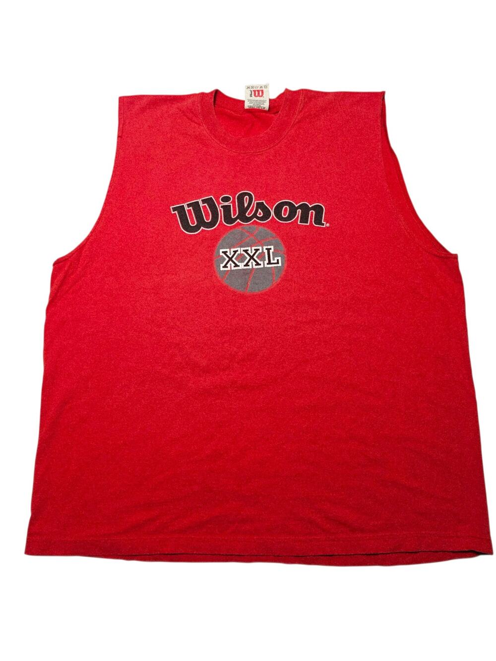 Vintage Wilson Men’s XL Red Sleeveless Tank T-Shirt Workout Spellout USA 90's